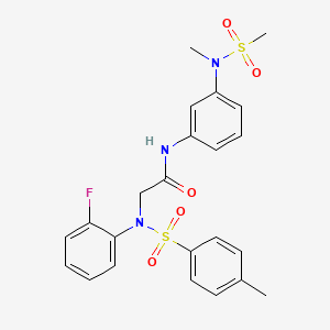 molecular formula C23H24FN3O5S2 B3648922 N~2~-(2-fluorophenyl)-N~1~-{3-[methyl(methylsulfonyl)amino]phenyl}-N~2~-[(4-methylphenyl)sulfonyl]glycinamide 