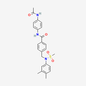molecular formula C25H27N3O4S B3648928 N-[4-(acetylamino)phenyl]-4-{[(3,4-dimethylphenyl)(methylsulfonyl)amino]methyl}benzamide 