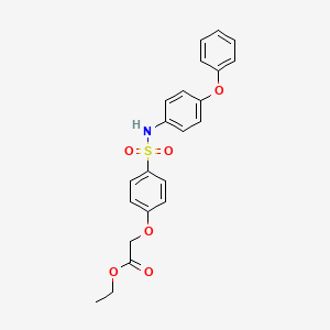 molecular formula C22H21NO6S B3648939 Ethyl {4-[(4-phenoxyphenyl)sulfamoyl]phenoxy}acetate 