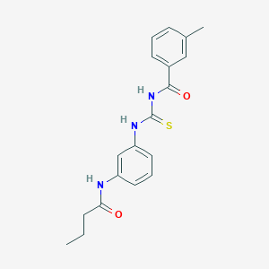 molecular formula C19H21N3O2S B3649007 N-({[3-(butyrylamino)phenyl]amino}carbonothioyl)-3-methylbenzamide 