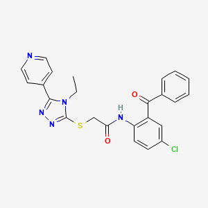 molecular formula C24H20ClN5O2S B3649081 N-[4-chloro-2-(phenylcarbonyl)phenyl]-2-{[4-ethyl-5-(pyridin-4-yl)-4H-1,2,4-triazol-3-yl]sulfanyl}acetamide 