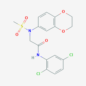 molecular formula C17H16Cl2N2O5S B3649087 N-(2,5-dichlorophenyl)-N~2~-(2,3-dihydro-1,4-benzodioxin-6-yl)-N~2~-(methylsulfonyl)glycinamide 