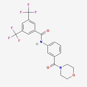 molecular formula C20H16F6N2O3 B3649098 N-[3-(morpholine-4-carbonyl)phenyl]-3,5-bis(trifluoromethyl)benzamide 