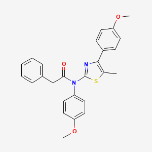 molecular formula C26H24N2O3S B3649103 N-(4-methoxyphenyl)-N-[4-(4-methoxyphenyl)-5-methyl-1,3-thiazol-2-yl]-2-phenylacetamide 