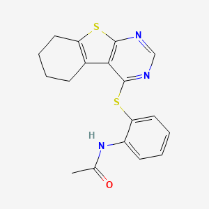 molecular formula C18H17N3OS2 B3649128 N-[2-(5,6,7,8-tetrahydro[1]benzothieno[2,3-d]pyrimidin-4-ylthio)phenyl]acetamide 