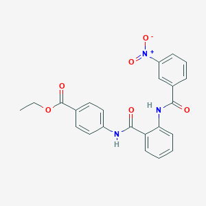 molecular formula C23H19N3O6 B3649172 Ethyl 4-[[2-[(3-nitrobenzoyl)amino]benzoyl]amino]benzoate 