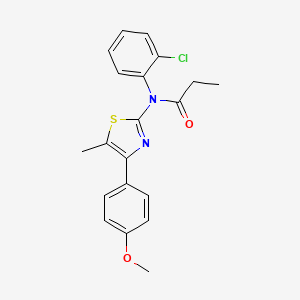 molecular formula C20H19ClN2O2S B3649207 N-(2-chlorophenyl)-N-[4-(4-methoxyphenyl)-5-methyl-1,3-thiazol-2-yl]propanamide 