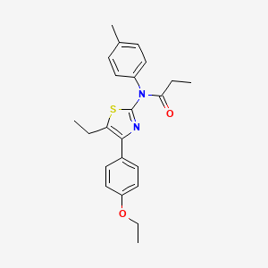 molecular formula C23H26N2O2S B3649216 N-[4-(4-ethoxyphenyl)-5-ethyl-1,3-thiazol-2-yl]-N-(4-methylphenyl)propanamide 