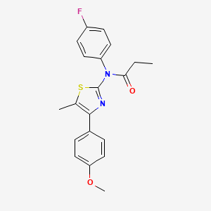 molecular formula C20H19FN2O2S B3649232 N-(4-fluorophenyl)-N-[4-(4-methoxyphenyl)-5-methyl-1,3-thiazol-2-yl]propanamide 