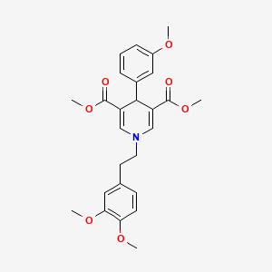 molecular formula C26H29NO7 B3649252 dimethyl 1-[2-(3,4-dimethoxyphenyl)ethyl]-4-(3-methoxyphenyl)-1,4-dihydro-3,5-pyridinedicarboxylate 