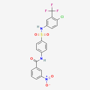 molecular formula C20H13ClF3N3O5S B3649311 N-[4-({[4-chloro-3-(trifluoromethyl)phenyl]amino}sulfonyl)phenyl]-3-nitrobenzamide 