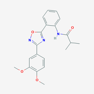 molecular formula C20H21N3O4 B364934 N-{2-[3-(3,4-dimethoxyphenyl)-1,2,4-oxadiazol-5-yl]phenyl}-2-methylpropanamide CAS No. 904515-12-4