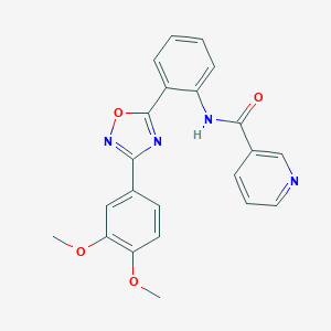 molecular formula C22H18N4O4 B364937 N-[2-[3-(3,4-dimethoxyphenyl)-1,2,4-oxadiazol-5-yl]phenyl]pyridine-3-carboxamide CAS No. 904515-57-7