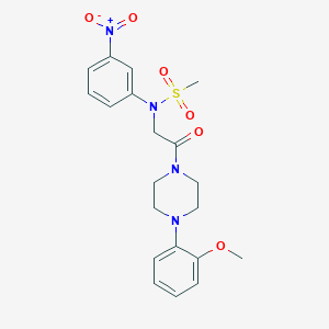 molecular formula C20H24N4O6S B3649370 N-{2-[4-(2-methoxyphenyl)-1-piperazinyl]-2-oxoethyl}-N-(3-nitrophenyl)methanesulfonamide 