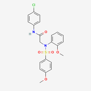 molecular formula C22H21ClN2O5S B3649374 N~1~-(4-chlorophenyl)-N~2~-(2-methoxyphenyl)-N~2~-[(4-methoxyphenyl)sulfonyl]glycinamide 