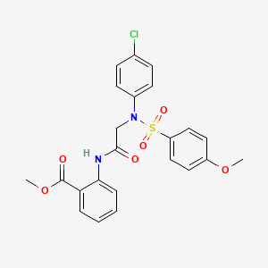 molecular formula C23H21ClN2O6S B3649375 METHYL 2-{2-[N-(4-CHLOROPHENYL)4-METHOXYBENZENESULFONAMIDO]ACETAMIDO}BENZOATE 