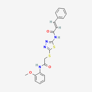 molecular formula C20H18N4O3S2 B3649394 N-[5-({2-[(2-methoxyphenyl)amino]-2-oxoethyl}thio)-1,3,4-thiadiazol-2-yl]-3-phenylacrylamide 