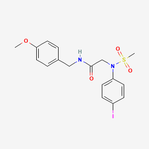 molecular formula C17H19IN2O4S B3649425 N~2~-(4-iodophenyl)-N-(4-methoxybenzyl)-N~2~-(methylsulfonyl)glycinamide 