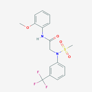 molecular formula C17H17F3N2O4S B3649440 N~1~-(2-methoxyphenyl)-N~2~-(methylsulfonyl)-N~2~-[3-(trifluoromethyl)phenyl]glycinamide 