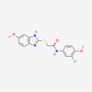 molecular formula C17H16ClN3O3S B3649444 N-(3-chloro-4-methoxyphenyl)-2-[(6-methoxy-1H-benzimidazol-2-yl)sulfanyl]acetamide 