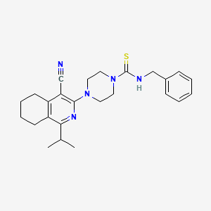 molecular formula C25H31N5S B3649459 N-benzyl-4-[4-cyano-1-(propan-2-yl)-5,6,7,8-tetrahydroisoquinolin-3-yl]piperazine-1-carbothioamide 