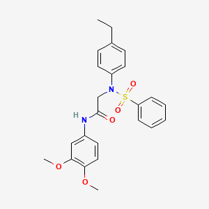 molecular formula C24H26N2O5S B3649496 N-(3,4-dimethoxyphenyl)-N~2~-(4-ethylphenyl)-N~2~-(phenylsulfonyl)glycinamide 