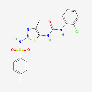 molecular formula C18H17ClN4O3S2 B3649510 N-[5-({[(2-chlorophenyl)amino]carbonyl}amino)-4-methyl-1,3-thiazol-2-yl]-4-methylbenzenesulfonamide 
