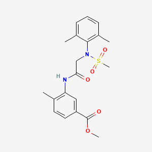 molecular formula C20H24N2O5S B3649561 methyl 3-{[N-(2,6-dimethylphenyl)-N-(methylsulfonyl)glycyl]amino}-4-methylbenzoate 
