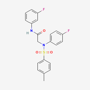 molecular formula C21H18F2N2O3S B3649622 N~1~-(3-fluorophenyl)-N~2~-(4-fluorophenyl)-N~2~-[(4-methylphenyl)sulfonyl]glycinamide 