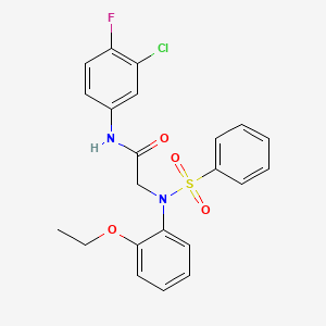 molecular formula C22H20ClFN2O4S B3649638 N~1~-(3-chloro-4-fluorophenyl)-N~2~-(2-ethoxyphenyl)-N~2~-(phenylsulfonyl)glycinamide 
