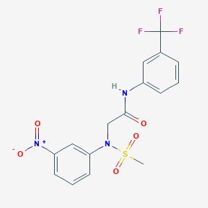 molecular formula C16H14F3N3O5S B3649667 N~2~-(methylsulfonyl)-N~2~-(3-nitrophenyl)-N~1~-[3-(trifluoromethyl)phenyl]glycinamide 