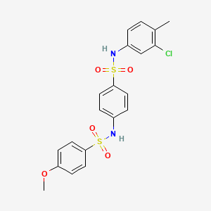 molecular formula C20H19ClN2O5S2 B3649678 N-(4-{[(3-chloro-4-methylphenyl)amino]sulfonyl}phenyl)-4-methoxybenzenesulfonamide 