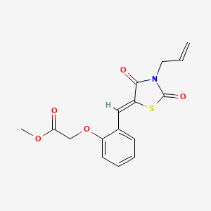 molecular formula C16H15NO5S B3649782 methyl {2-[(3-allyl-2,4-dioxo-1,3-thiazolidin-5-ylidene)methyl]phenoxy}acetate 