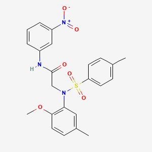 molecular formula C23H23N3O6S B3649787 N~2~-(2-methoxy-5-methylphenyl)-N~2~-[(4-methylphenyl)sulfonyl]-N~1~-(3-nitrophenyl)glycinamide 