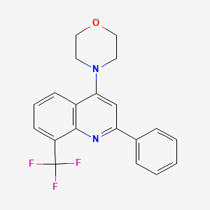 molecular formula C20H17F3N2O B3649828 4-[2-Phenyl-8-(trifluoromethyl)quinolin-4-yl]morpholine 