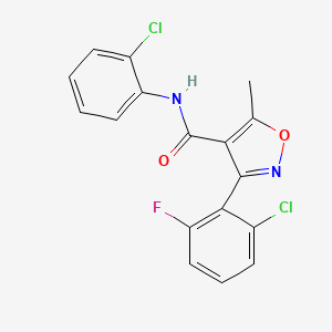 molecular formula C17H11Cl2FN2O2 B3649839 3-(2-chloro-6-fluorophenyl)-N-(2-chlorophenyl)-5-methyl-4-isoxazolecarboxamide 