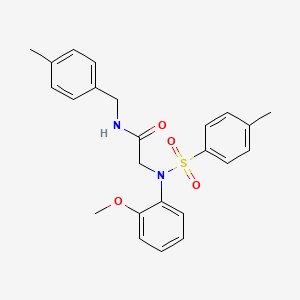 molecular formula C24H26N2O4S B3649846 2-[N-(2-METHOXYPHENYL)4-METHYLBENZENESULFONAMIDO]-N-[(4-METHYLPHENYL)METHYL]ACETAMIDE 