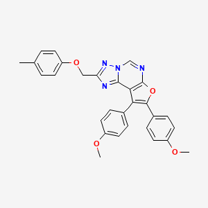 molecular formula C29H24N4O4 B3649855 [8,9-BIS(4-METHOXYPHENYL)FURO[3,2-E][1,2,4]TRIAZOLO[1,5-C]PYRIMIDIN-2-YL]METHYL (4-METHYLPHENYL) ETHER 