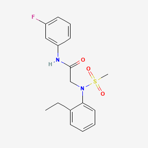 molecular formula C17H19FN2O3S B3649888 N~2~-(2-ethylphenyl)-N~1~-(3-fluorophenyl)-N~2~-(methylsulfonyl)glycinamide 
