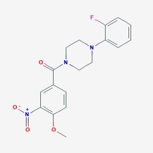 molecular formula C18H18FN3O4 B3649896 [4-(2-FLUOROPHENYL)PIPERAZINO](4-METHOXY-3-NITROPHENYL)METHANONE 