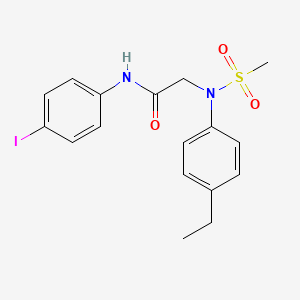 molecular formula C17H19IN2O3S B3649906 N~2~-(4-ethylphenyl)-N-(4-iodophenyl)-N~2~-(methylsulfonyl)glycinamide 