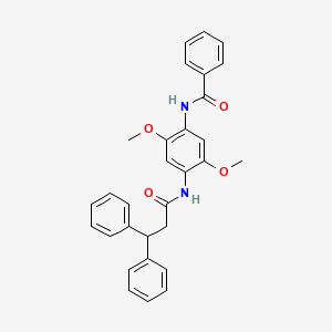 molecular formula C30H28N2O4 B3649912 N-{4-[(3,3-diphenylpropanoyl)amino]-2,5-dimethoxyphenyl}benzamide 