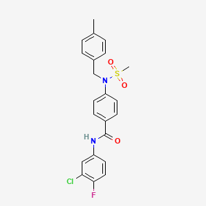 molecular formula C22H20ClFN2O3S B3649936 N-(3-chloro-4-fluorophenyl)-4-[(4-methylbenzyl)(methylsulfonyl)amino]benzamide 