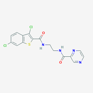 molecular formula C16H12Cl2N4O2S B365006 N-(2-{[(3,6-dichloro-1-benzothiophen-2-yl)carbonyl]amino}ethyl)pyrazine-2-carboxamide CAS No. 892688-87-8
