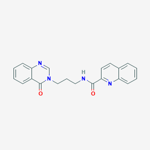molecular formula C21H18N4O2 B365008 N-(3-(4-oxoquinazolin-3(4H)-yl)propyl)quinoline-2-carboxamide CAS No. 954320-56-0