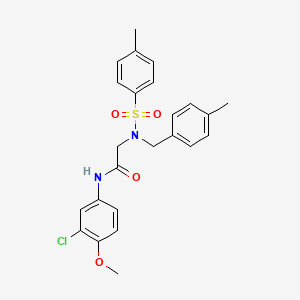 molecular formula C24H25ClN2O4S B3650100 N-(3-chloro-4-methoxyphenyl)-2-[(4-methylphenyl)methyl-(4-methylphenyl)sulfonylamino]acetamide 