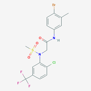 molecular formula C17H15BrClF3N2O3S B3650120 N~1~-(4-bromo-3-methylphenyl)-N~2~-[2-chloro-5-(trifluoromethyl)phenyl]-N~2~-(methylsulfonyl)glycinamide 