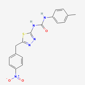 molecular formula C17H15N5O3S B3650133 N-(4-methylphenyl)-N'-[5-(4-nitrobenzyl)-1,3,4-thiadiazol-2-yl]urea 