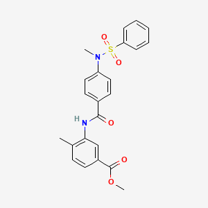 molecular formula C23H22N2O5S B3650174 methyl 4-methyl-3-({4-[methyl(phenylsulfonyl)amino]benzoyl}amino)benzoate 