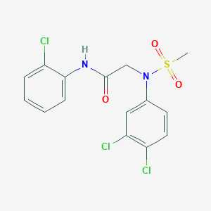 molecular formula C15H13Cl3N2O3S B3650176 N-(2-chlorophenyl)-N~2~-(3,4-dichlorophenyl)-N~2~-(methylsulfonyl)glycinamide 
